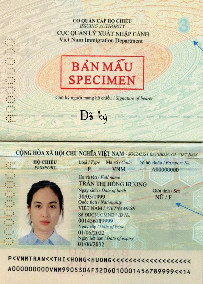 Hộ chiếu trang thông tin cá nhân